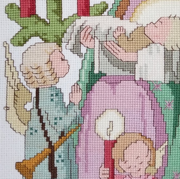 VTG Virgin Mary & Baby Jesus Needlepoint Art - Picture 5 of 8